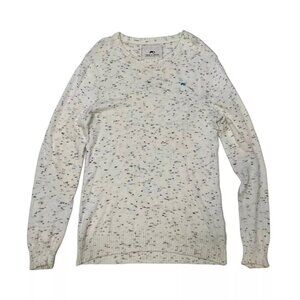Moods of Norway Men's lightweight knit sweater white blue speckled men's medium